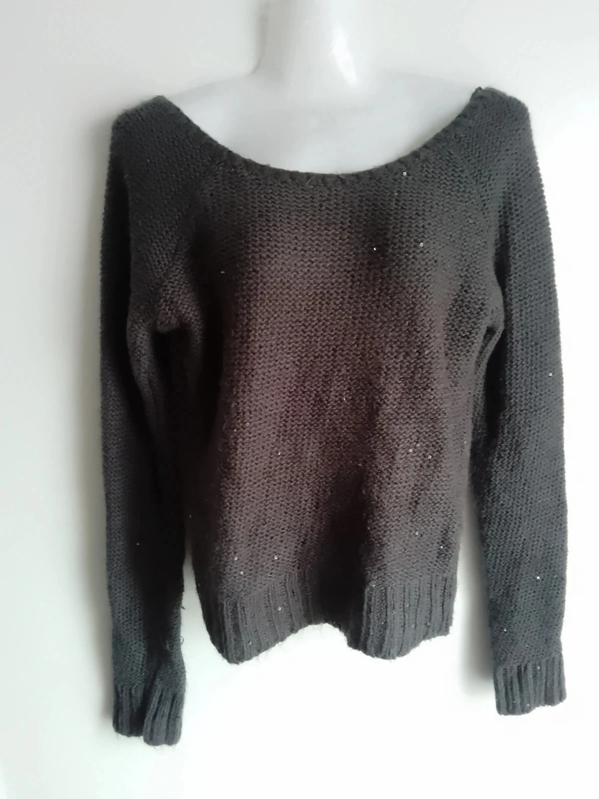 Petit pull bohème gris à sequins taille M 38